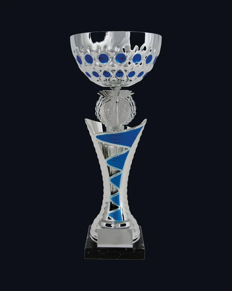 Copa Espiral Plata y Azul - Vista principal