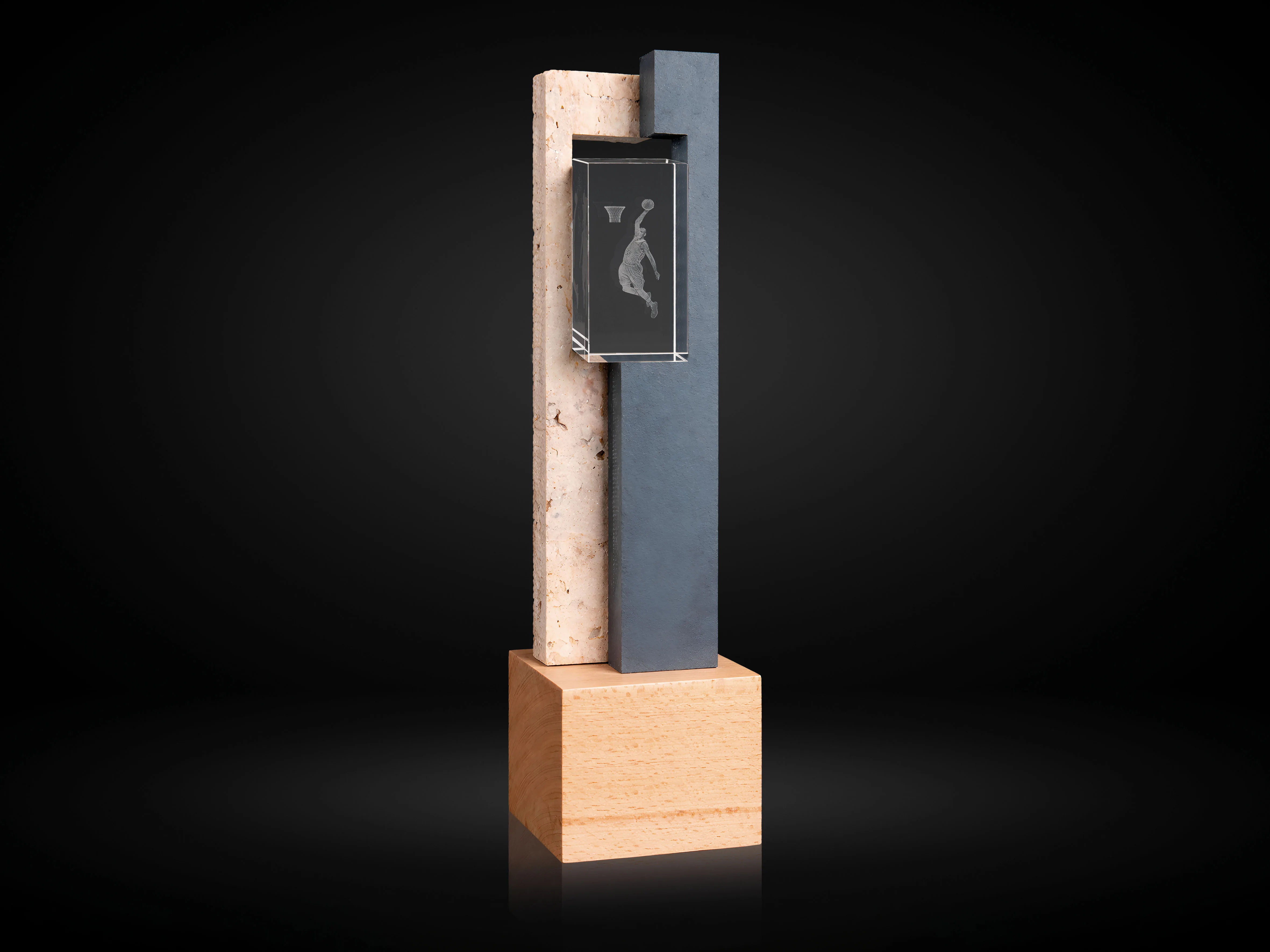 Cristal 3D Travertino - Cristal + piedra travertino + pizarra