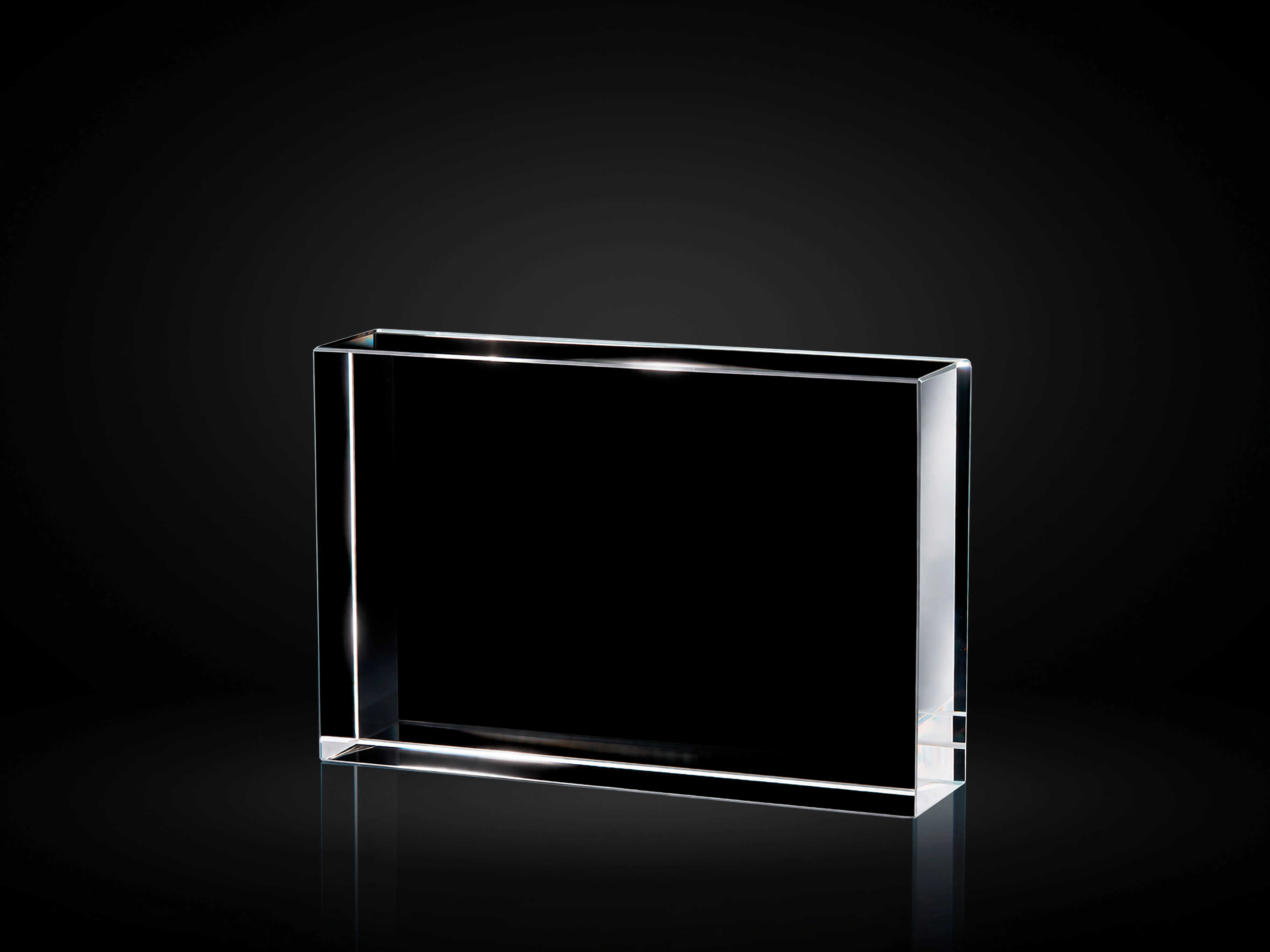 Trofeo Placa Cristal Base - Cristal óptico grueso