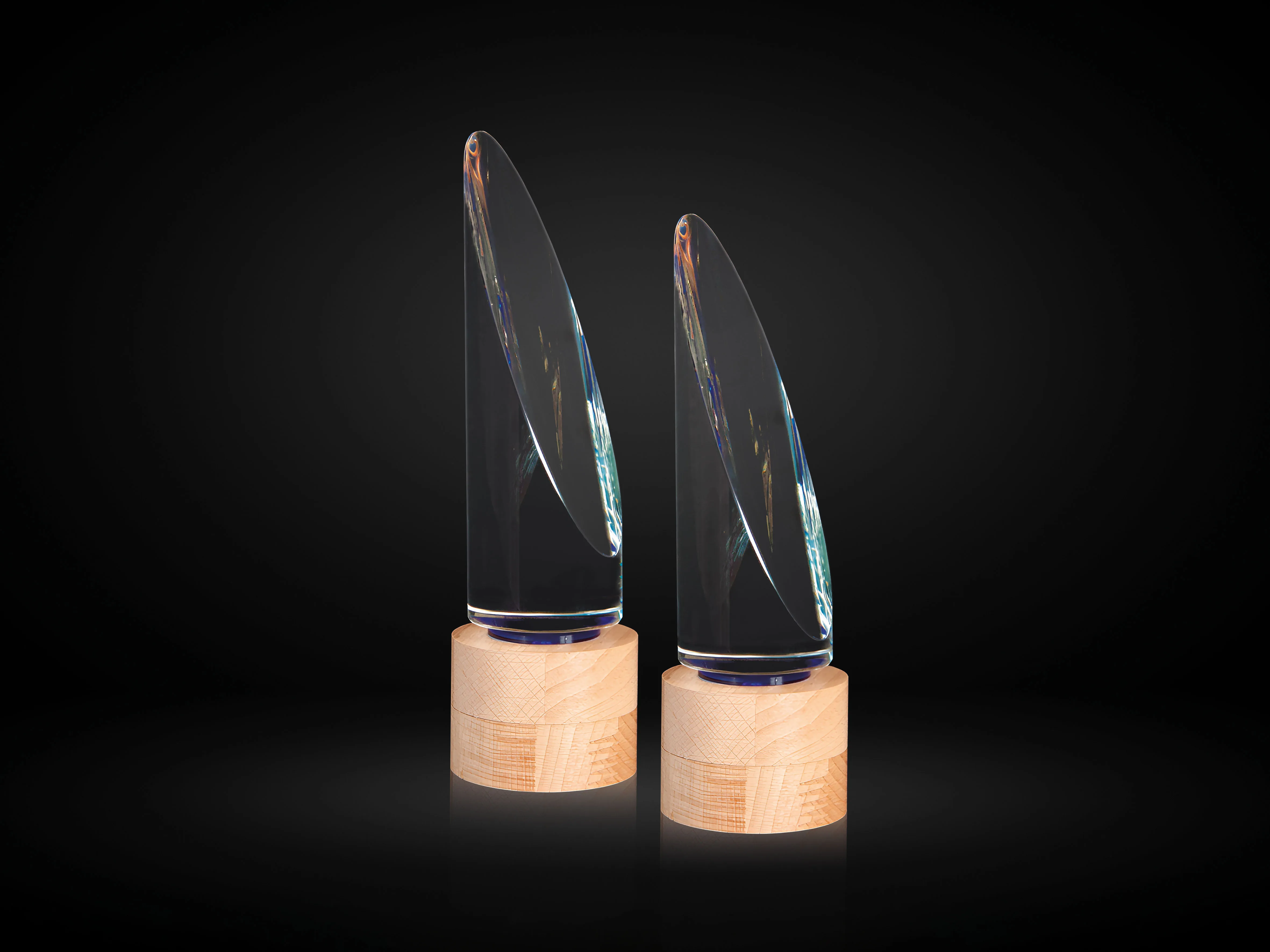 Cristal con Base Madera Haya Ref. 6033