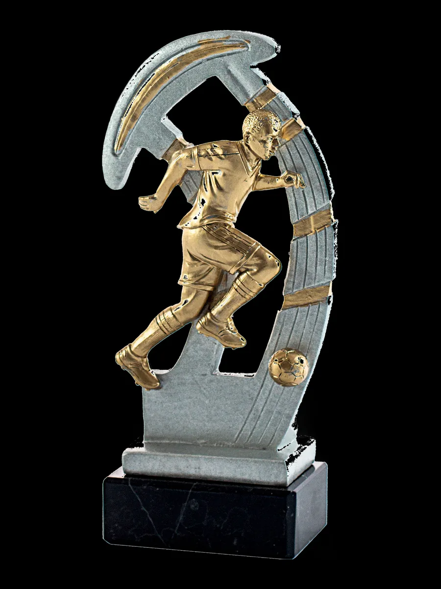 Trofeo de fútbol dorado y plateado - Ref 6499