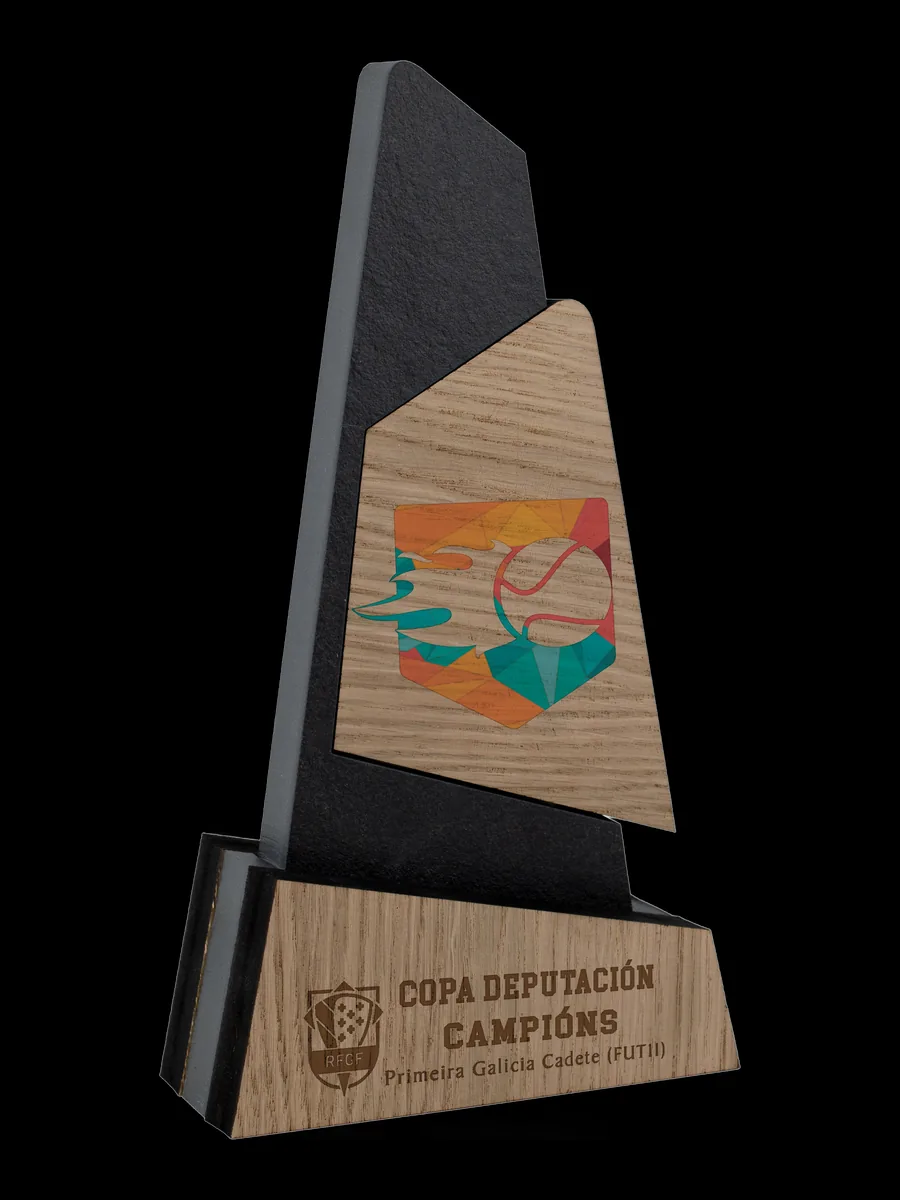 Trofeo Prisma Piedra Madera - Vista principal