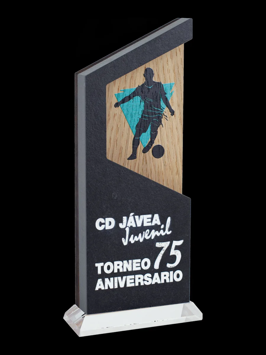 Trofeo Piedra con Madera Recortado - Vista principal